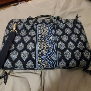 Vera Bradley Laptop Case Navy Blue and Cream